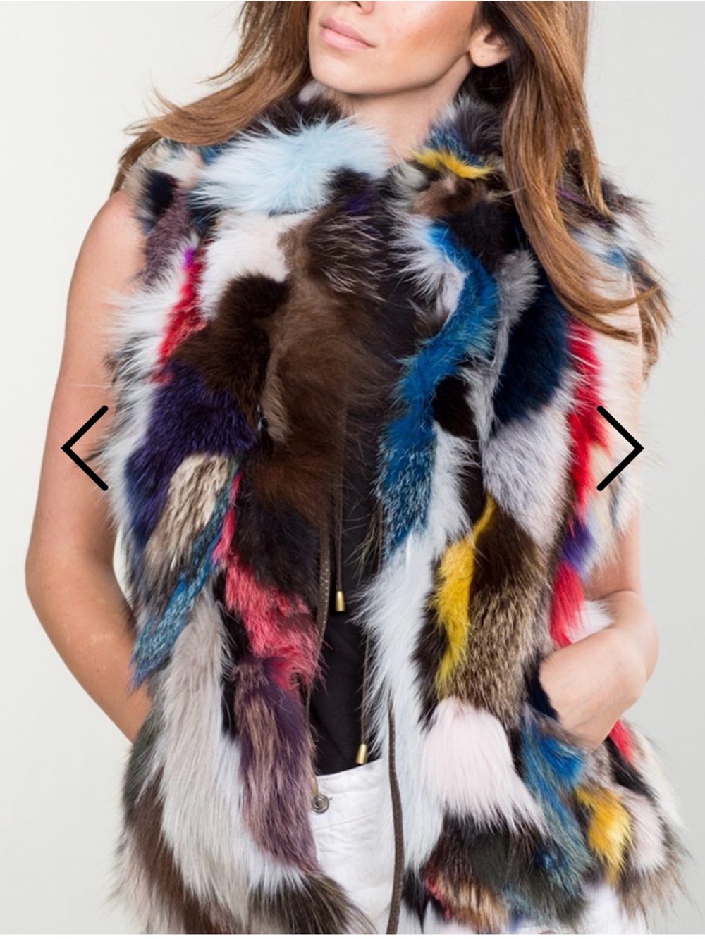 NWT Multicolor Fur Vest